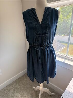 GAP Navy Blue Sleeveless Midi Dress